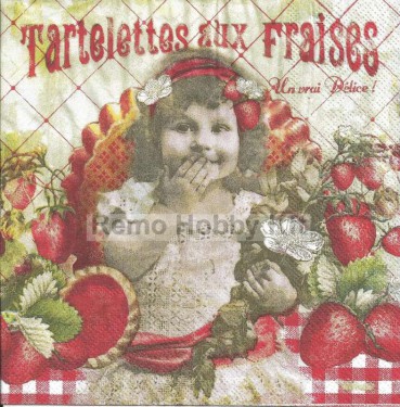 Dekorszalvéta - Tartelettes aux Fraises