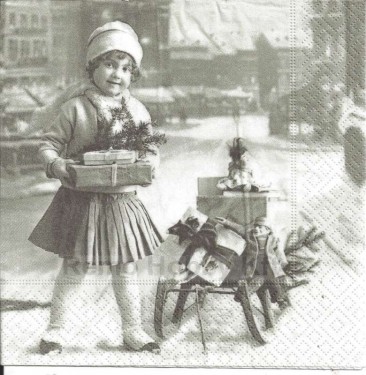 Dekorszalvéta - Girl with X-mas