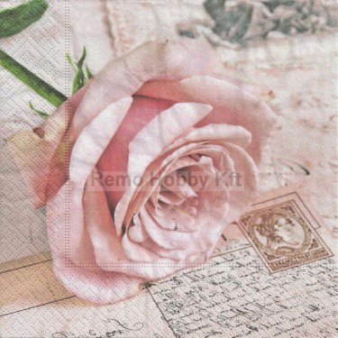 Dekorszalvéta - Postcard Rose