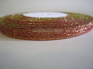 Metál szalag, Pink 6 mm / 23 m