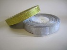 Metál szalag, Arany - Ezüst 15 mm / 23 m