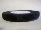 Organza szalag, Fekete 10 mm / 45 m