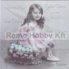 Dekorszalvéta - Girl with Eggs Basket