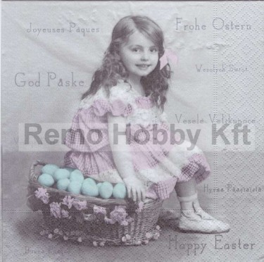 Dekorszalvéta - Girl with Eggs Basket