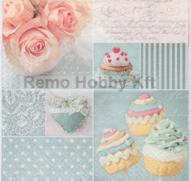 Dekorszalvéta - Vintage Cupcakes