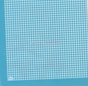 Dekorszalvéta - Világoskék-fehér kockás