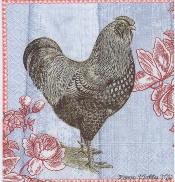 Dekorszalvéta - Painted Rooster