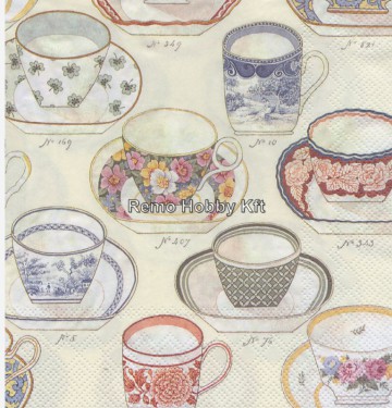 Dekorszalvéta - Collection of Cups Cream