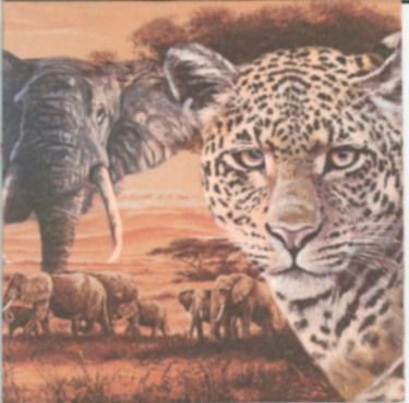 Dekorszalvéta - Safari Collage