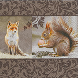 Dekorszalvéta - Fox Meet Squirrel