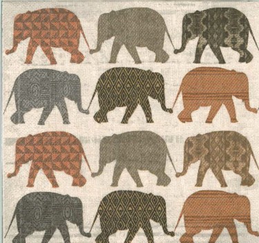 Dekorszalvéta - Elephants with Pattern