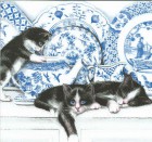 Dekorszalvéta - Black Cats with China
