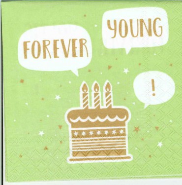 Dekorszalvéta - Forever Young, zöld