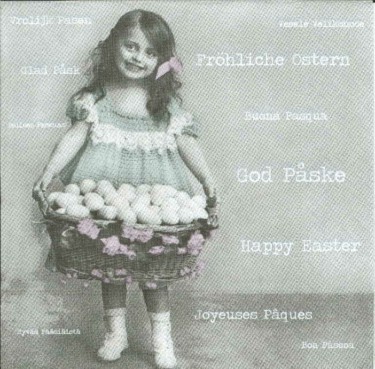 Dekorszalvéta - Easter Girl with Basket