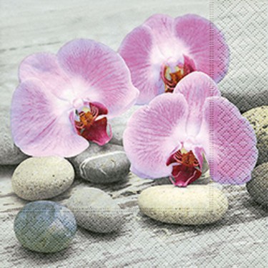 Dekorszalvéta - Orchidea on Stones