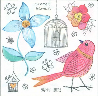 Dekorszalvéta - Sweet Birds