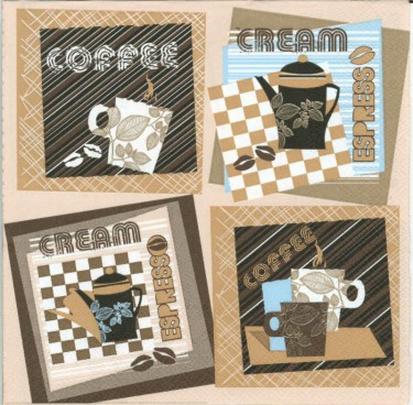 Dekorszalvéta - Graphic Coffee Squares