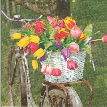 Dekorszalvéta - Tulip Basket