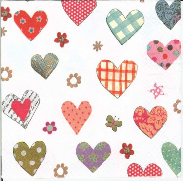 Dekorszalvéta - Patterned Hearts