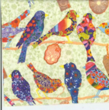 Dekorszalvéta - Bloomy Birds Light Green