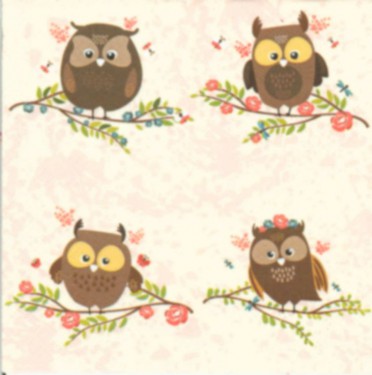 Dekorszalvéta - Brown Owls on Twings