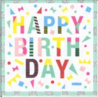 Dekorszalvéta - Happy Birthday Dots