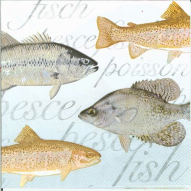 Dekorszalvéta - Fish, Light blue