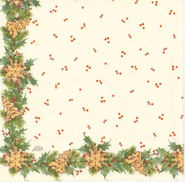 Dekorszalvéta - Christmas Girland, Cream