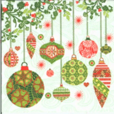 Dekorszalvéta - Coloured Graphic Baubles