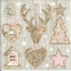 Dekorszalvéta - Xmas Decoration with Pink