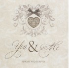 Dekorszalvéta - You & Me, Cream-taupe (25x25 cm)