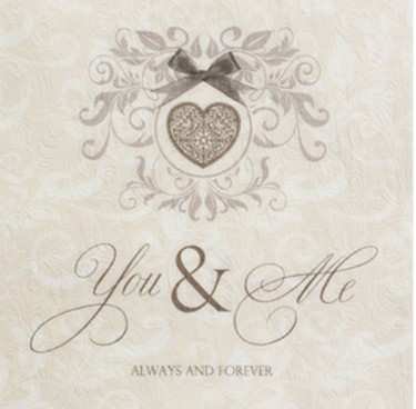 Dekorszalvéta - You & Me, Cream-taupe (25x25 cm)