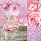 Dekorszalvéta - Rosa Floral Collage