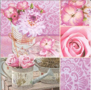 Dekorszalvéta - Rosa Floral Collage
