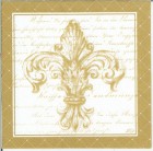 Dekorszalvéta - French Fleur de Lys, White-gold