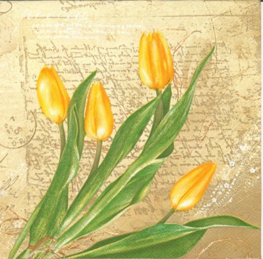 Dekorszalvéta - Bunch of Yellow Tulips