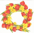 Dekorszalvéta - Red Tulips Wreath