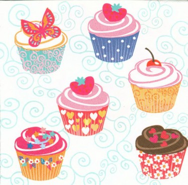 Dekorszalvéta - Set of Cupcakes