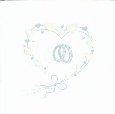 Dekorszalvéta - Wedding Rings in Heart, Silver