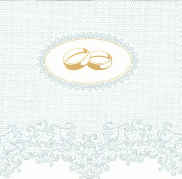 Dekorszalvéta - Wedding Rings with Silver Ornaments