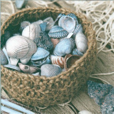 Dekorszalvéta - Basket of Shells