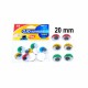 Pillás mozgó szem, színes 20 mm 5 pár/cs PM012C