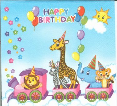 Dekorszalvéta - Happy Birthday Train