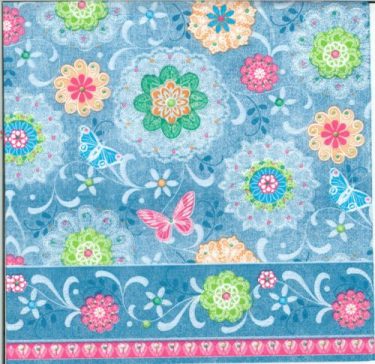 Dekorszalvéta - Blue Mandalas Pattern