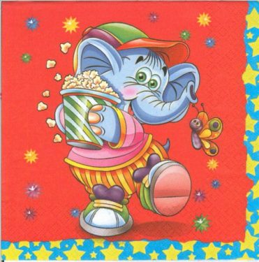 Dekorszalvéta - Elephant with Popcorn