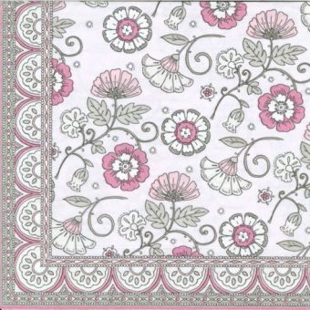 Dekorszalvéta - Kalamkari Pink