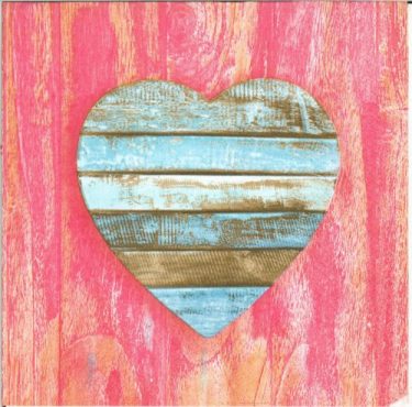 Dekorszalvéta - Wooden Heart Pink