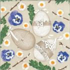 Dekorszalvéta - Lacy & Linen Easter Eggs Arrangement