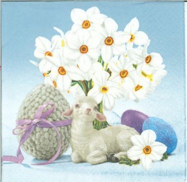 Dekorszalvéta - Lamb & Narcissus