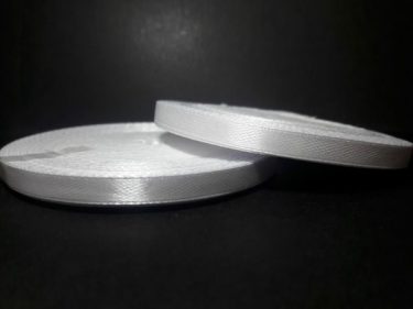 Szatén szalag, Fehér 6 mm / 23 m